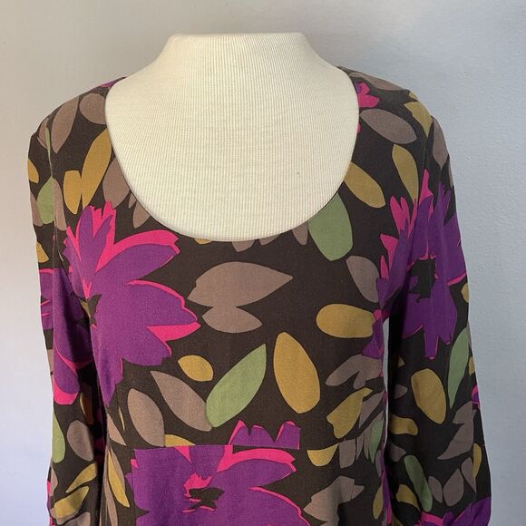 Boden Dress 10R Retro Floral Babydoll Empire Waist Boho 70s Hippie Peasant EUC - Picture 3 of 13